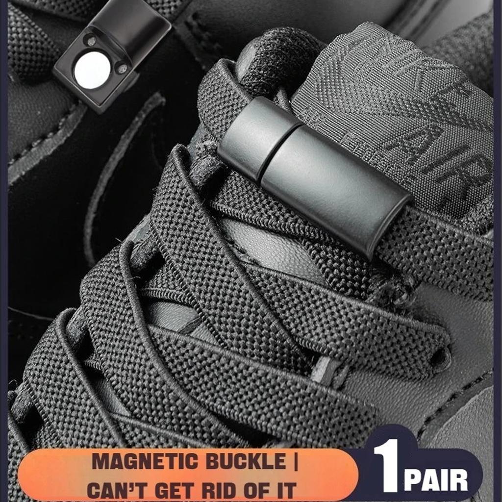 Magnetic Lock No-Tie Shoelaces, Flat Elastic Lazy Laces for Adults & Kids, Suitable for Sneakers & Boots