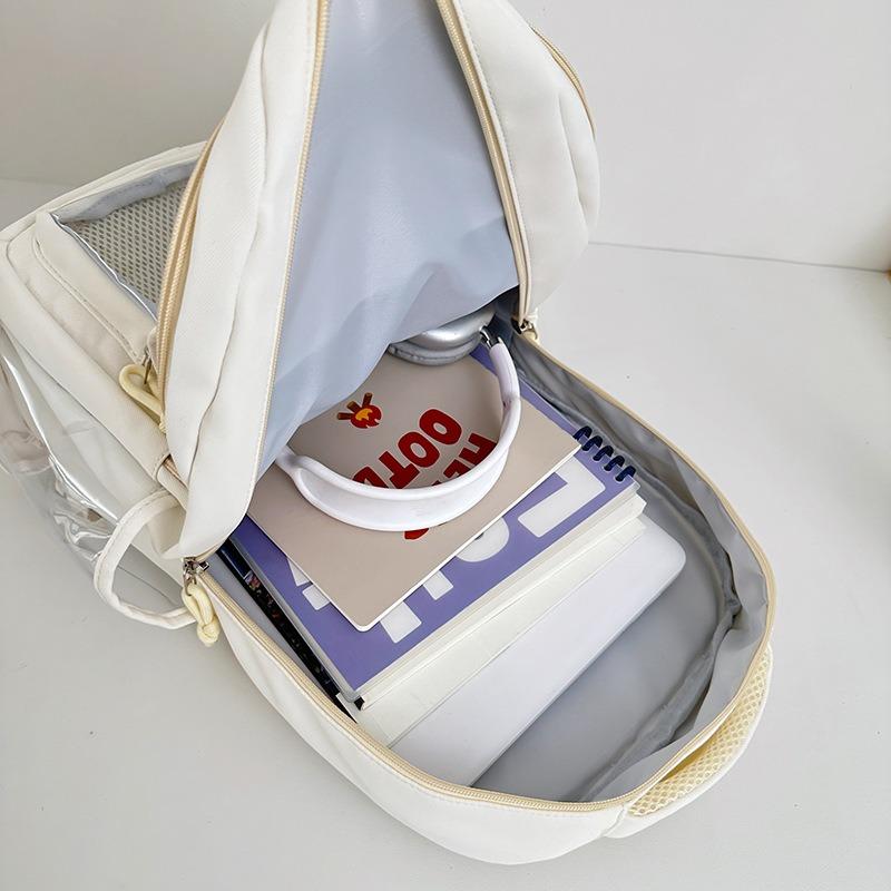 High school students large-capacity backpack new fresh and sweet two-dimensional color contrast bar