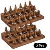 2Pcs Multi-Slot Wooden Ring Display Stand – Suitable For Weddings, Parties, Retail Stores, Or As A Ring Storage Box For Collections, Sturdy