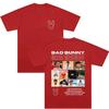Unisex Black Cotton Short Sleeve TShirt Front Small Bad Bunny Bunny Logo Back Bad Bunny Collage Photo Tshirt