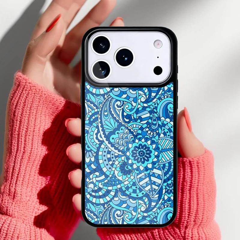 Indian Floral Henna Mandala Phone Case for iPhone 17 16 15 14 13 Pro Max Back Cover for 12 11 Pro Coque