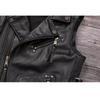 Chinese Size Biker Vest Top Layer Cowhide Leather Vest Men's Slim Short Motorcycle Clothing Riding Jacket Sleeveless Genuine Cow Club Vest