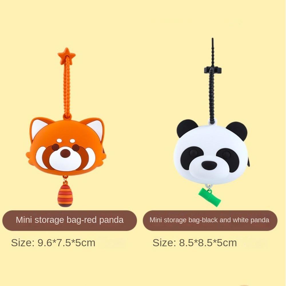 Cute 3D Silicone Coin Wallet Anime Soft Headphone Storage Bag Red Panda Pendant Coin Purse Gift
