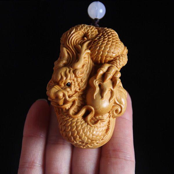 Dragon Decoration Handmade Wooden Carving Miniature Items Animal Zodiac Dragon Figures For Interior Creative Holiday Gifts