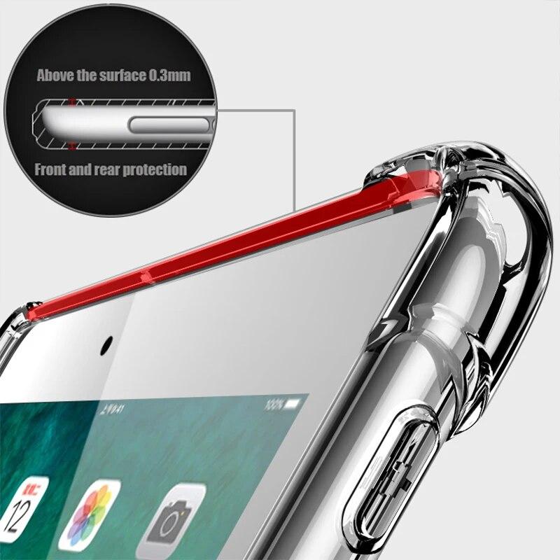 Tablet Case for Samsung Galaxy Tab S7 2020 11" Silicone Soft Shell TPU Airbag Cover Transparent Protection for SM-T870 SM-T875
