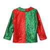 Kids Unisex Christmas Coat Shiny Sequins Lapel Collar Long Sleeve Jacket Latin Jazz Disco Dance Costume