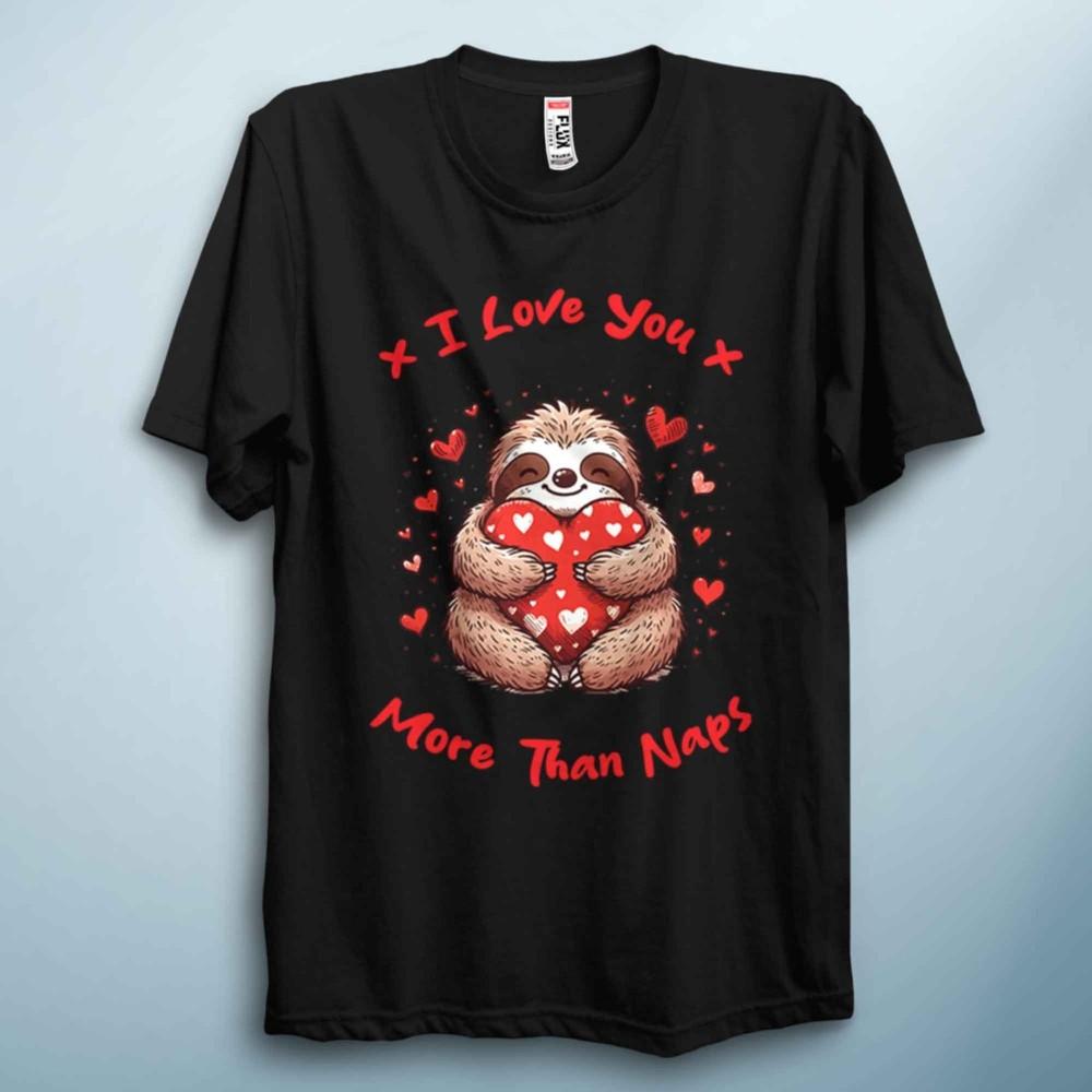 More Than Naps Sloth TShirt Funny Love Tee Unisex Cute Valentine Gift