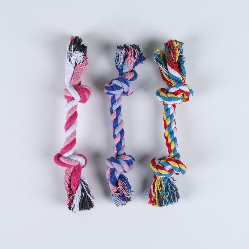 Pet Supplies: Durable Cotton Rope Toys for Cat and Dog Teeth Cleaning, 25g Double Knot Design