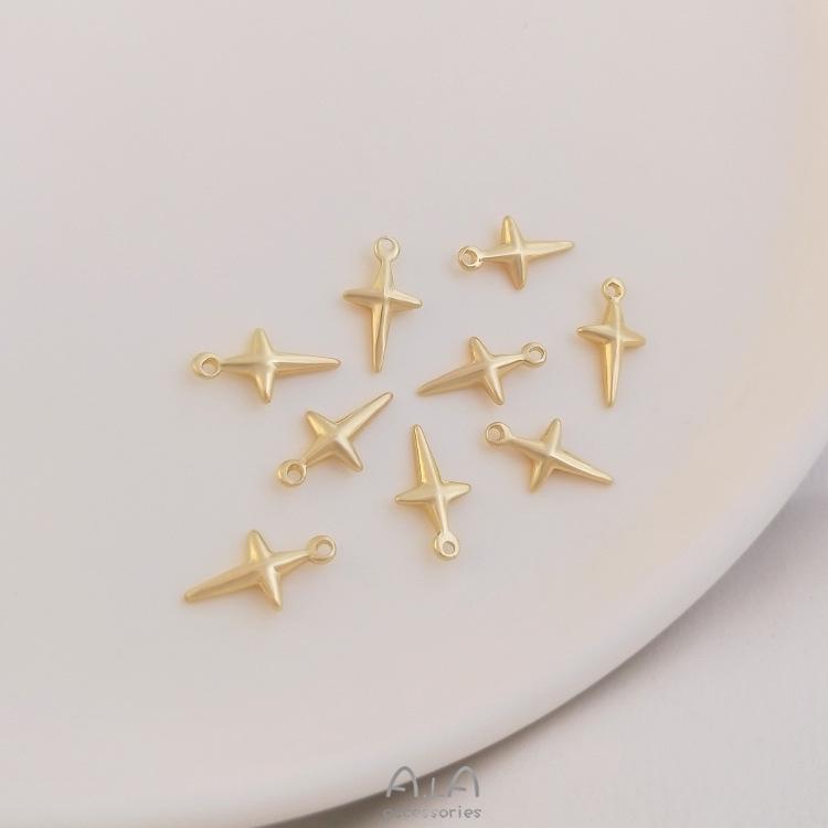 14K Gold-Filled Kreuzanhänger Verlängerungsanhänger für DIY Armbänder & Ohrringe