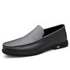 Casual Leather Shoes Men's Genuine Leather Four-season Breathable Business Soft Sole White Versatile Lazy Men's Shoes Black