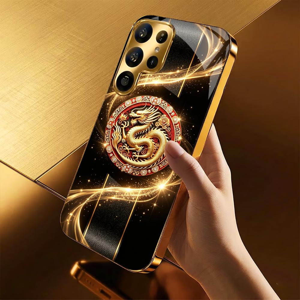 Light Line Dragon Totem phone case s26 ultra case s25 ultra case glass for Samsung Galaxy S26 S25 S24 S23 S22 FE Ultra Plus