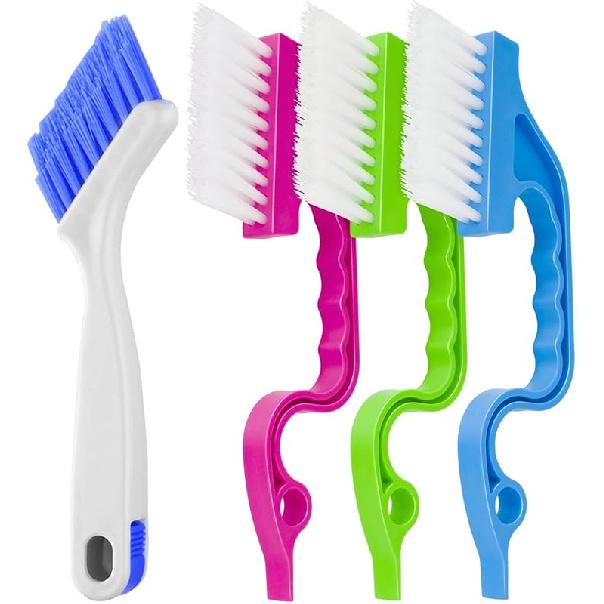 4pcs Bathroom Gap Cleaning Brush, Small Crevice Cleaning Brushes, Hand-Held Groove Gap Cleaning Tools, for Bathroom Kitchen Tiles Window Slots