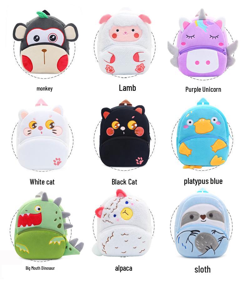 Pluszowy plecak dla dzieci z serii Zoo - Uroczy, odprężający plecak szkolny do wczesnej edukacji