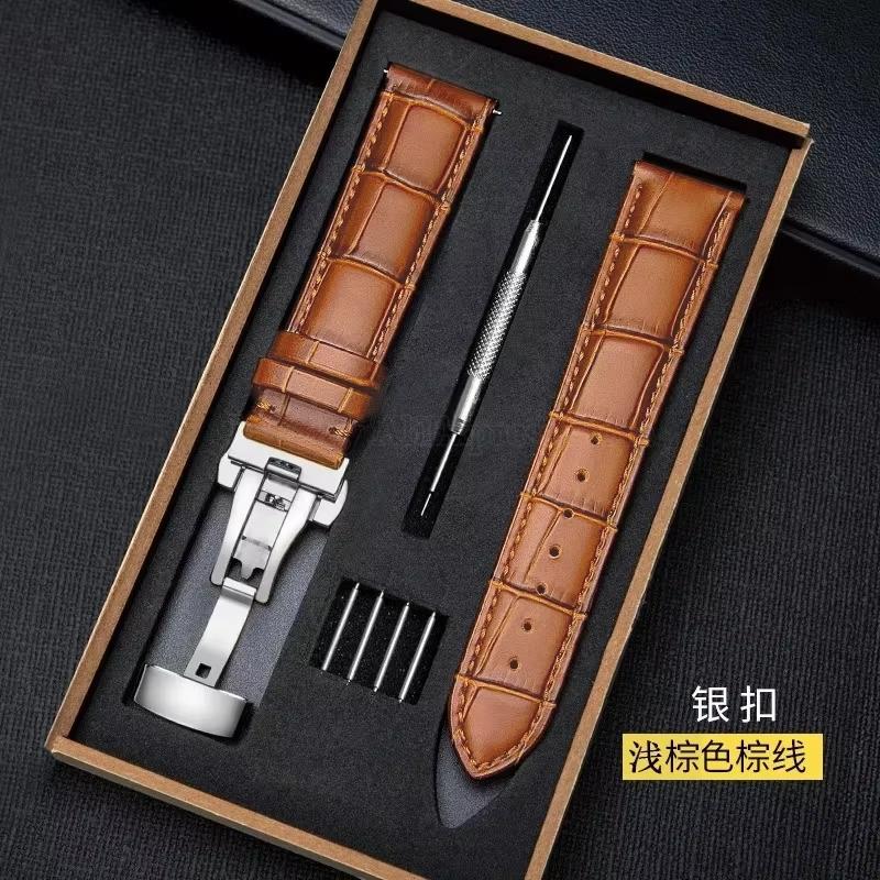 Echtes Lederarmband 14/16mm 18mm 20mm 21mm 22mm 24mm Uhrenarmband mit Box Faltschließe Ersatzarmband Uhrenzubehör