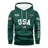 Men's Loose Flag Printed Hooded Sweatshirt Men's Casual Fashion Sports Sweatshirt