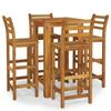VidaXL Ensemble de Bar de Jardin 5 pcs, Table et Chaises avec Repose-Pieds, Ensemble de Meubles de Terrasse Extérieur, Bois 3154391