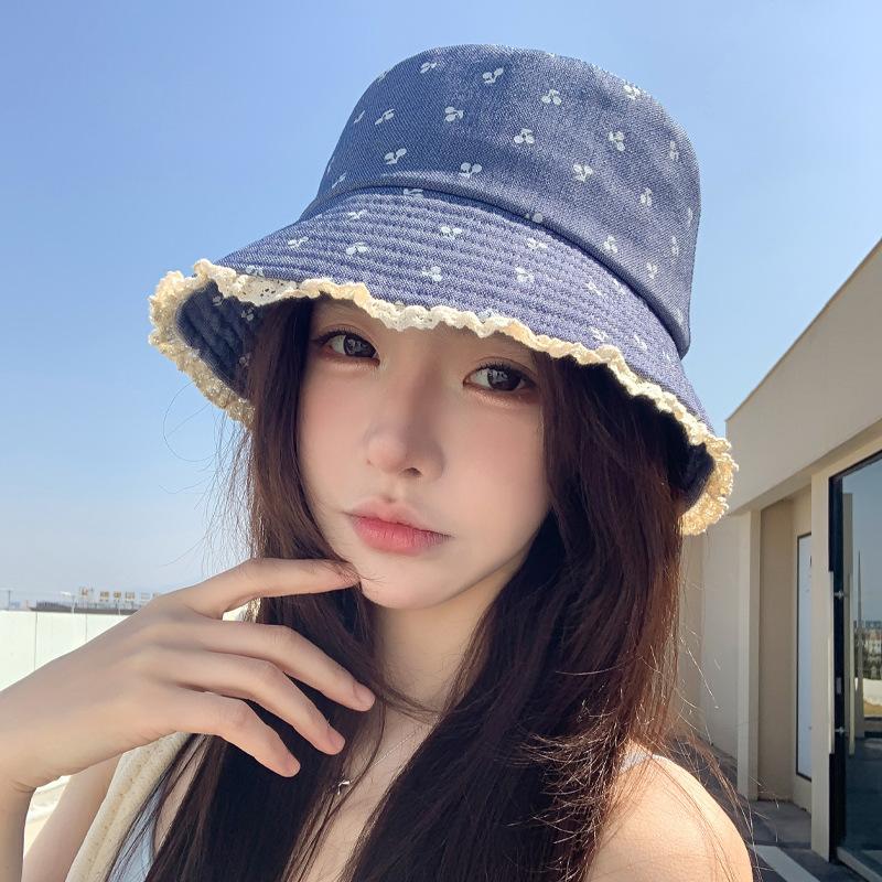 Fashion face small lace fisherman hat children outdoor leisure sunshade sunscreen hat summer versatile sun hat