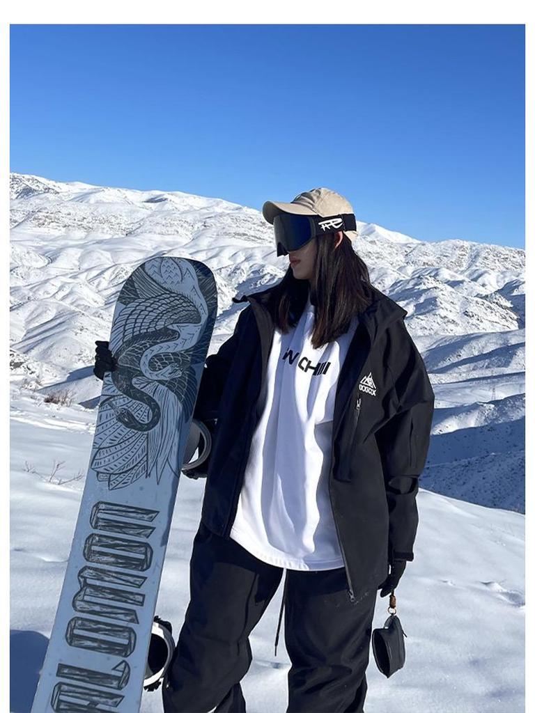 Windproof Warm Ski Suit Set: Women's Loose & Men's Plus Size Two-Piece