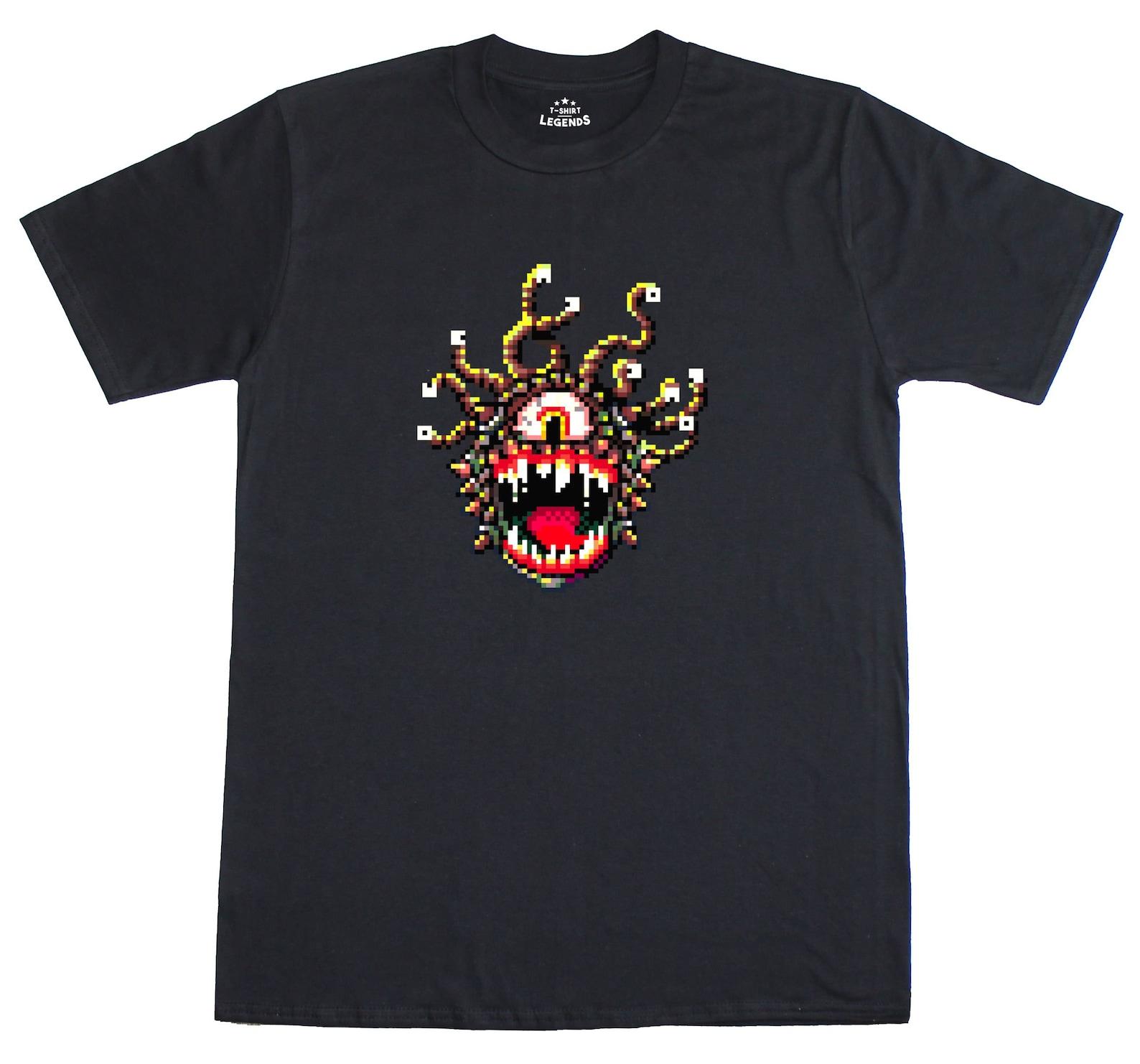 Pixel Art Beholder Dungeons and Dragons Monster Retro Men s Regular Fit T Shirt S