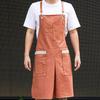 Work Apron Woodworking Mechanician Canvas Workshop Bib with Pockets Outdoor Painting Bar Washable Protective Aprons Bibs