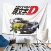 Initial D Neon Ae86 Tapestry Decoration Art Aesthetic Tapestries for Living Room Bedroom Home Wall Cloth Wall Hanging
