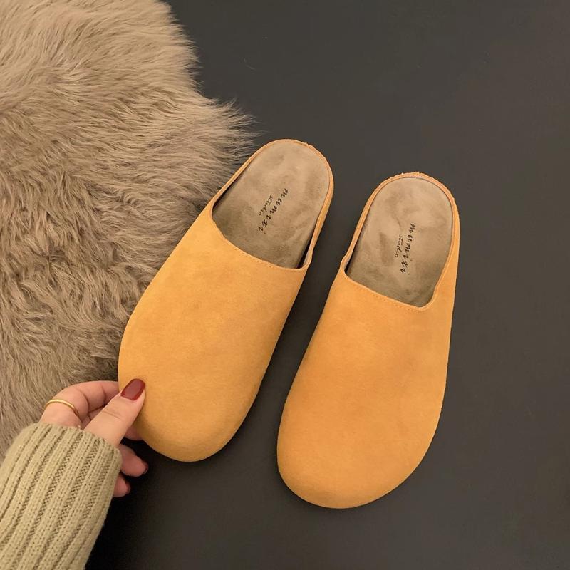 Retro Women's Closed Slippers Simple Closed Toe Women's Slippers Home Light Mute Casual Women's Clogs Outdoor Walking Autumn New