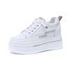 Inner Height Increase White Shoes Women's Spring New Platform Single Shoes Muffin Versatile Sports and Leisure Women's Shoes