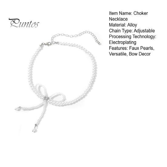 Faux Pärlchoker Halsband med Justerbar Passform Rosett Design Kort Halsband Formella Evenemang Klänningar Fester Halsband Smycken Gåva