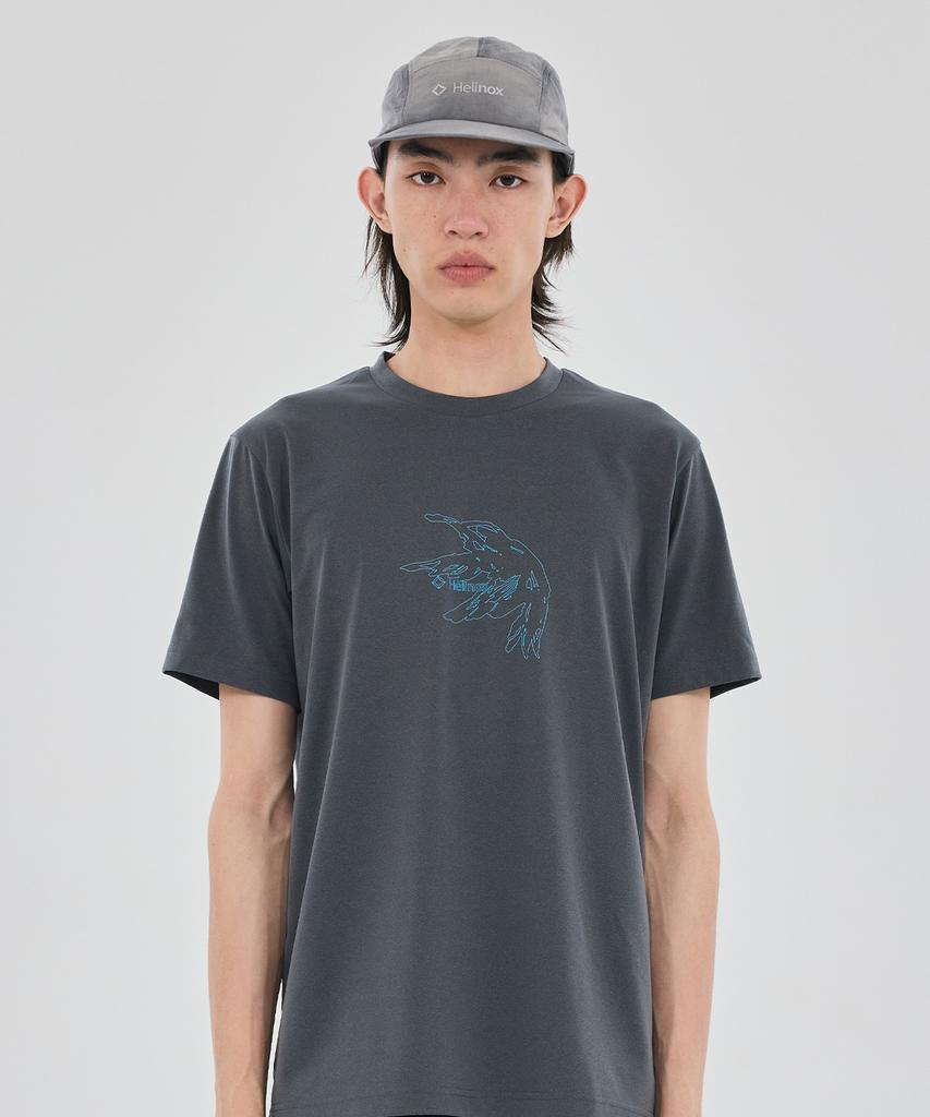 Hellinogseuweeo Hummingbird Graphic T-Shirt_Dark Gray