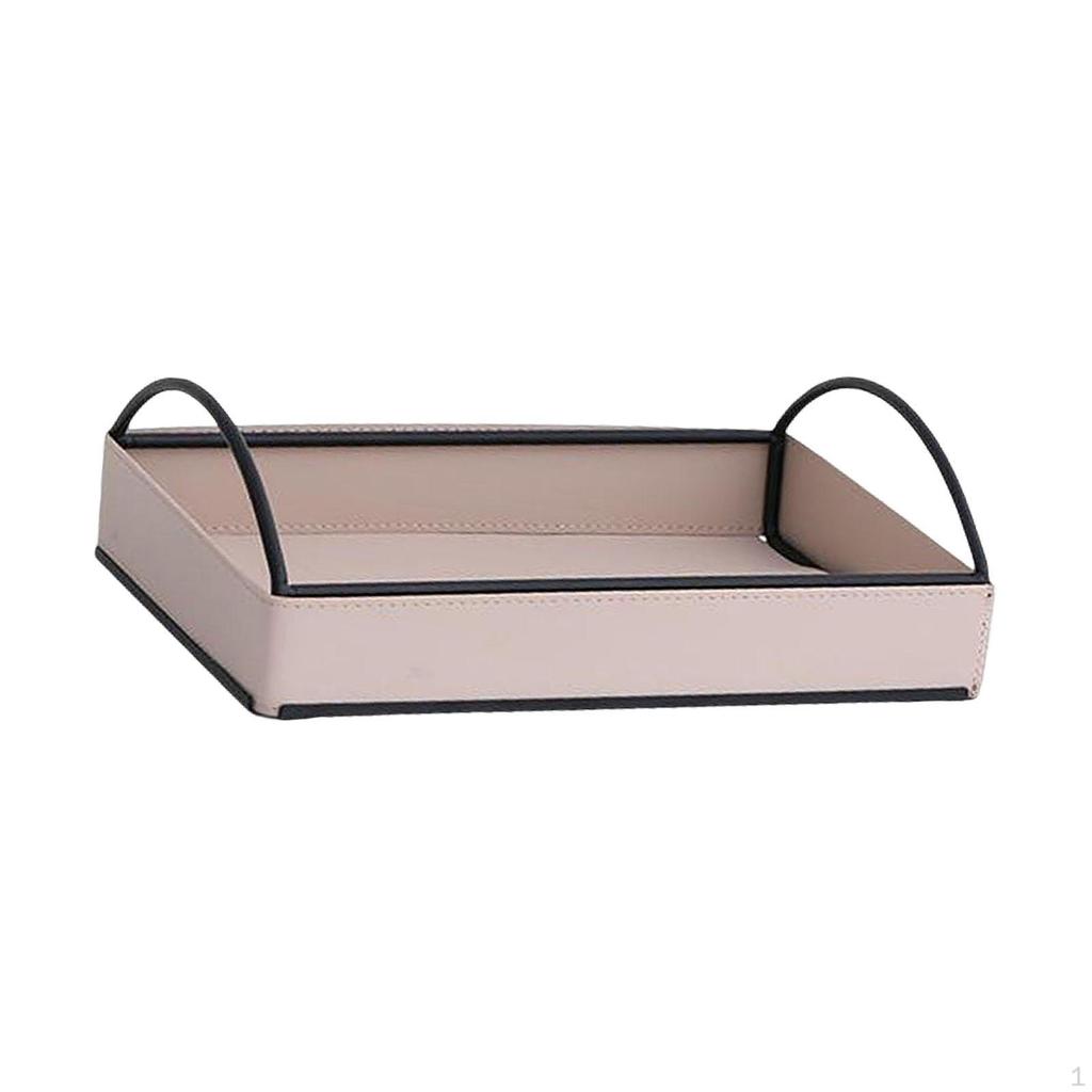Valet Tray for Keys Wallets Bedside Decor Desk Organizer with Handles Desktop Storage Vanity