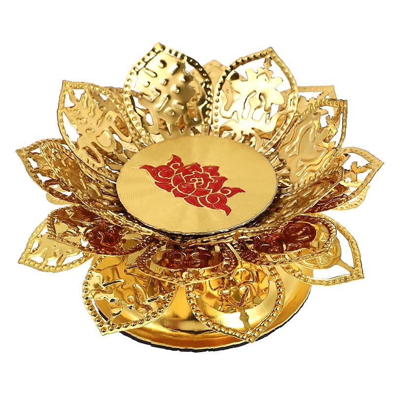 1PC Seven-Star Candlestick Religious Metal Sturdy Construction High-Foot Elegant Golden Traditional Multiple Options Available