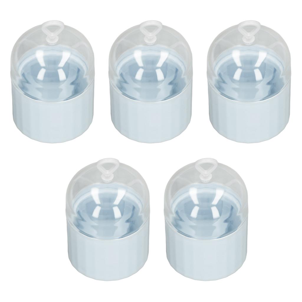 5pcs Beauty Egg Holder Dust Proof Transparent Cover Removable Hollow Rack Hanging Makeup Sponge Travel Case Blue