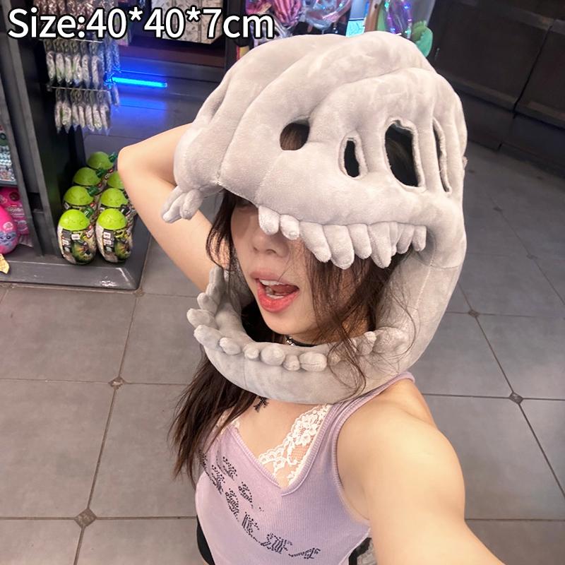 Dinosaurs Costume Cosplay Headgear Funny Dinosaur Headwear Skeleton Face Mask Funny Costume Gift Carnival Costumes