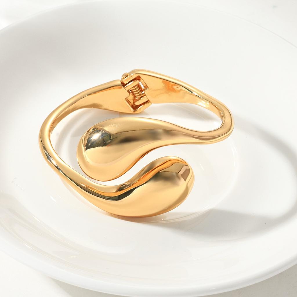 Europe and the United States Popular Bracelet INS Minimalist Irregular Wavy Pattern Jewelry Metal Glossy Bracelet Women's Jewelry