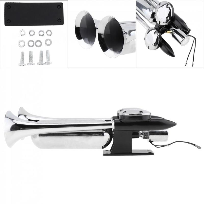 1pcs 12-24 V 100-115 DBs Super Strong Noisy Air Compressor Dual Trumpet Air Horn Suitable for Car Truck Boat Train Vehicle