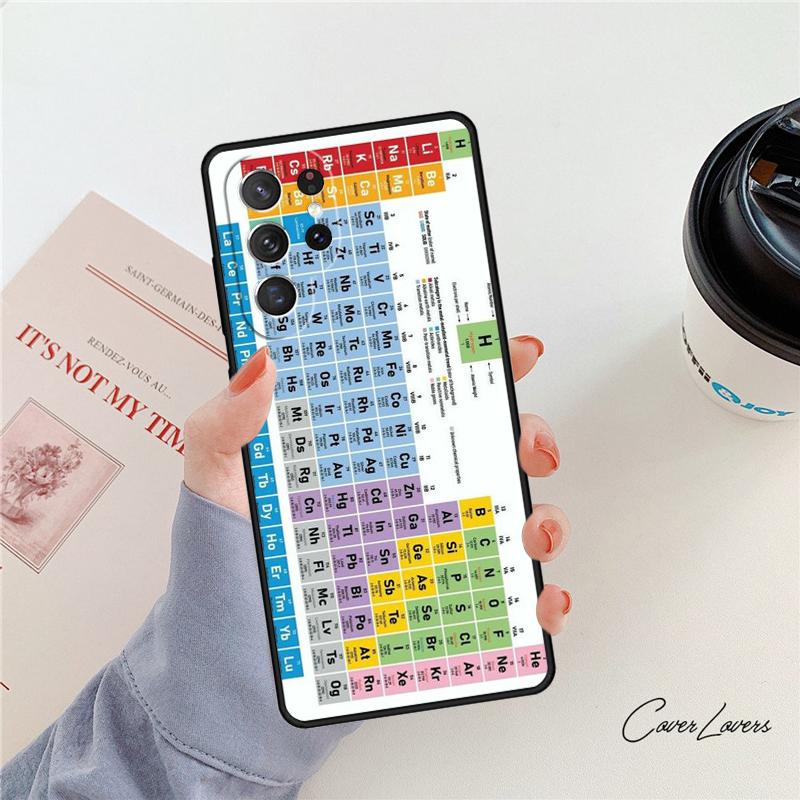Chemie Periodická tabulka prvků pouzdro na telefon Pro Samsung Galaxy S24 S25 S23 S22 Ultra Note 10 20 Plus S20 S21 FE Kryt