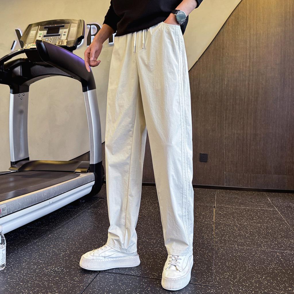 Super Large Size Spring and Summer Straight Casual Pants Men's High-end Trendy Sweatpants New Ruffian Handsome Trend Thin Pants