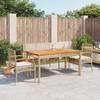 Vidaxl 4-Cz. Garden Furniture Set With Cushions, Beige, Poly Rattan