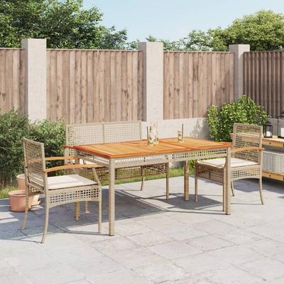 Vidaxl 4-Cz. Garden Furniture Set With Cushions, Beige, Poly Rattan
