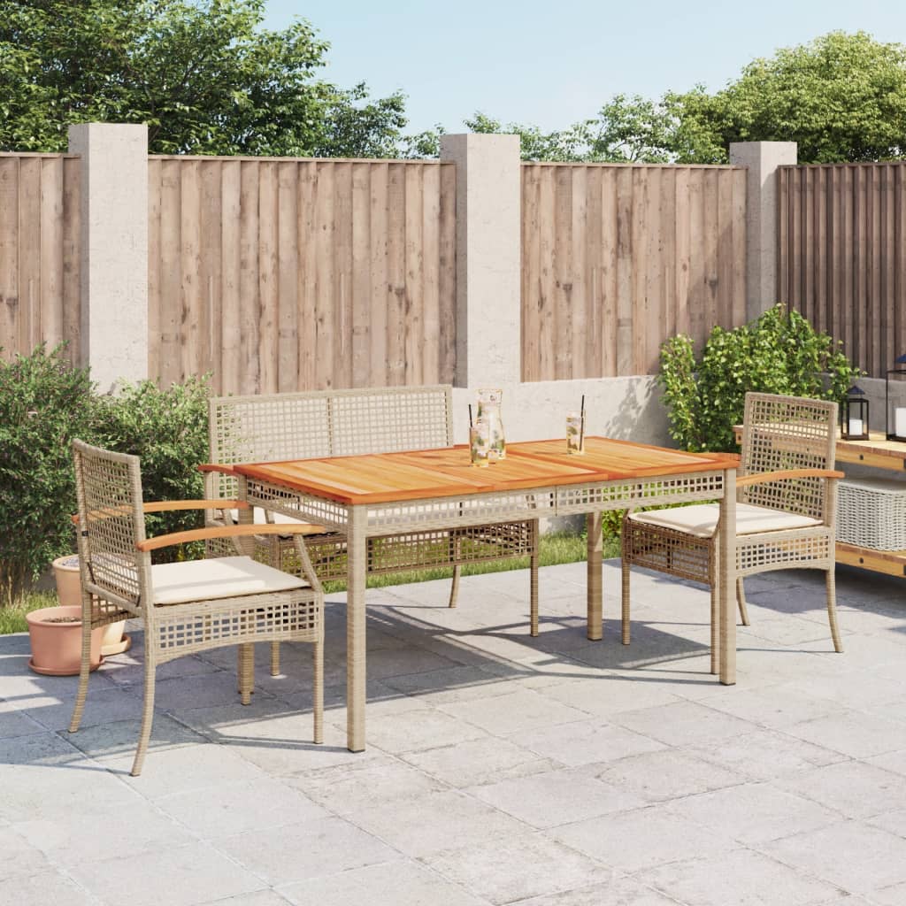 Vidaxl 4-Cz. Garden Furniture Set With Cushions, Beige, Poly Rattan