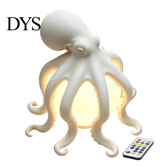 Dimmable Bedside Nightlight 3D Printed Octopus Night Light, Creative Table Lamp with Remote Control, 7 Color RGB Gradient Sleep LED for Kids Bedroom &
