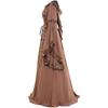 Abito Medievale Celtico da Donna con Lacci, Manica Lunga, Lunghezza Pavimento, Costume di Halloween