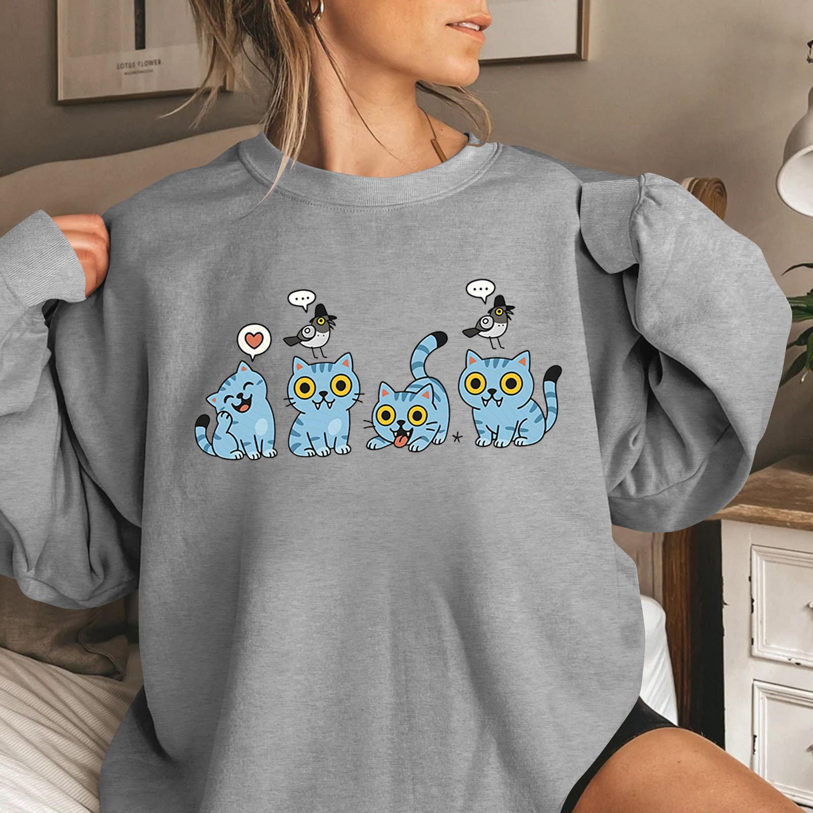 

Женская мода повседневная толстовка с длинным рукавом и круглым вырезом с принтом L