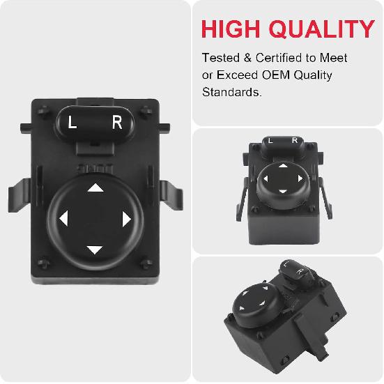 Front Driver Side Heavy Duty Power Mirror Switch Fit for 2007-2017 Freightliner Cascadia Replace# 901-5202 15829700SR DTL15829700