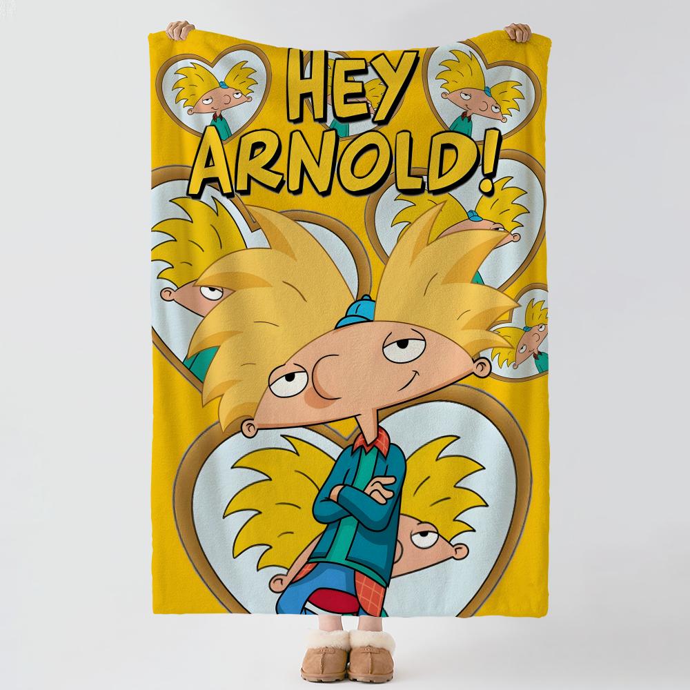 cartoon H-Hey Arnold!-! Throw Thick Comfort Flannel Quilt, Multi-scene Use Indoor Outdoor Daily Nap