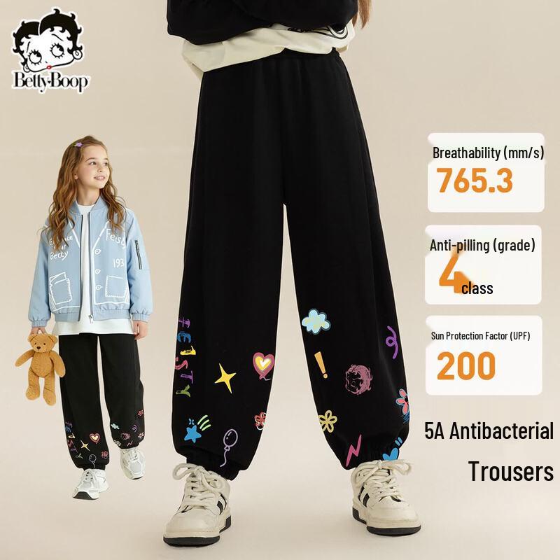 Betty Girls Cartoon Loose Wide-Leg Casual Pants 130 cm
