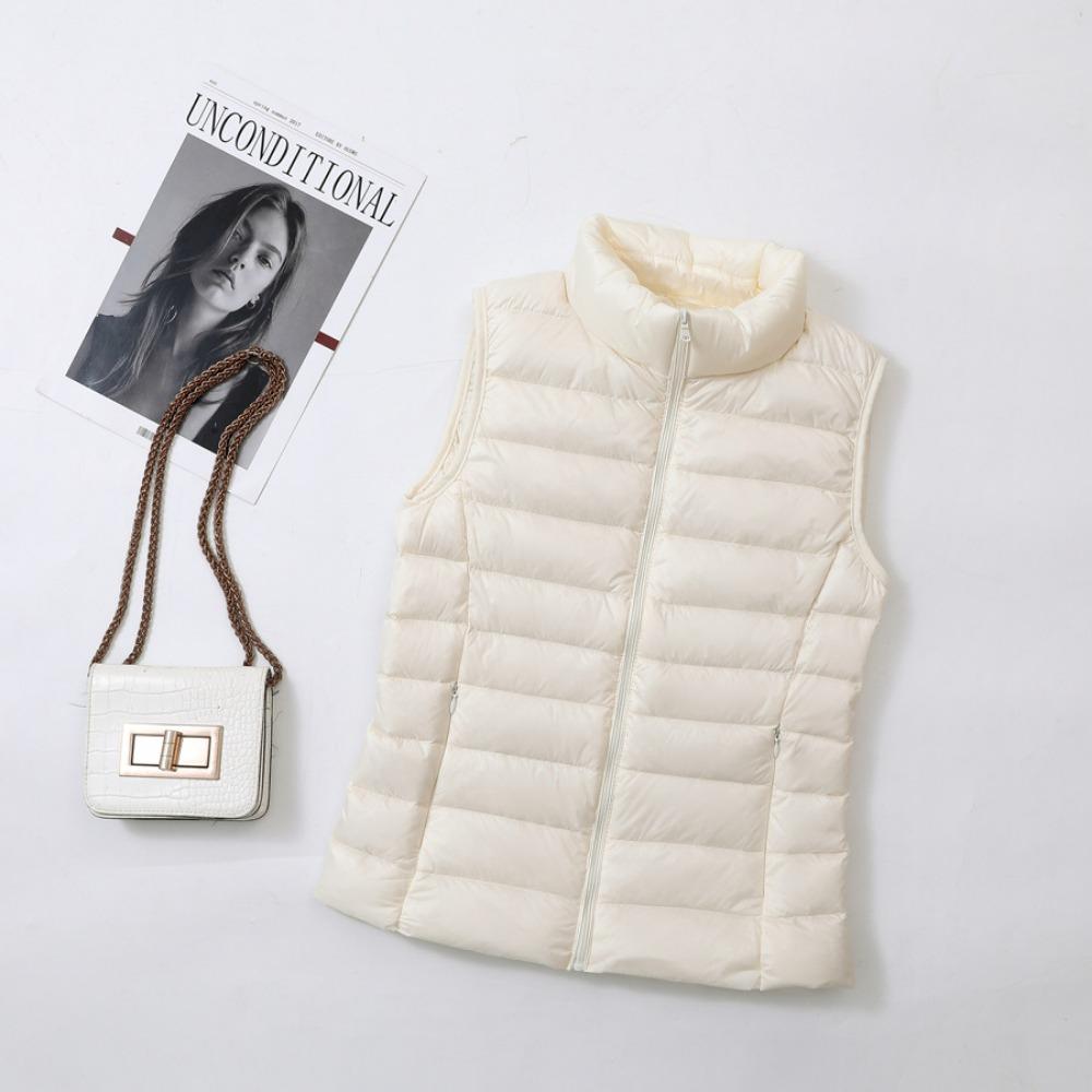 Women's Lightweight Down Vest Women's Plus Size Slim Fit Short-Length Fall/Winter Vest Arrival Portable Mini Vest