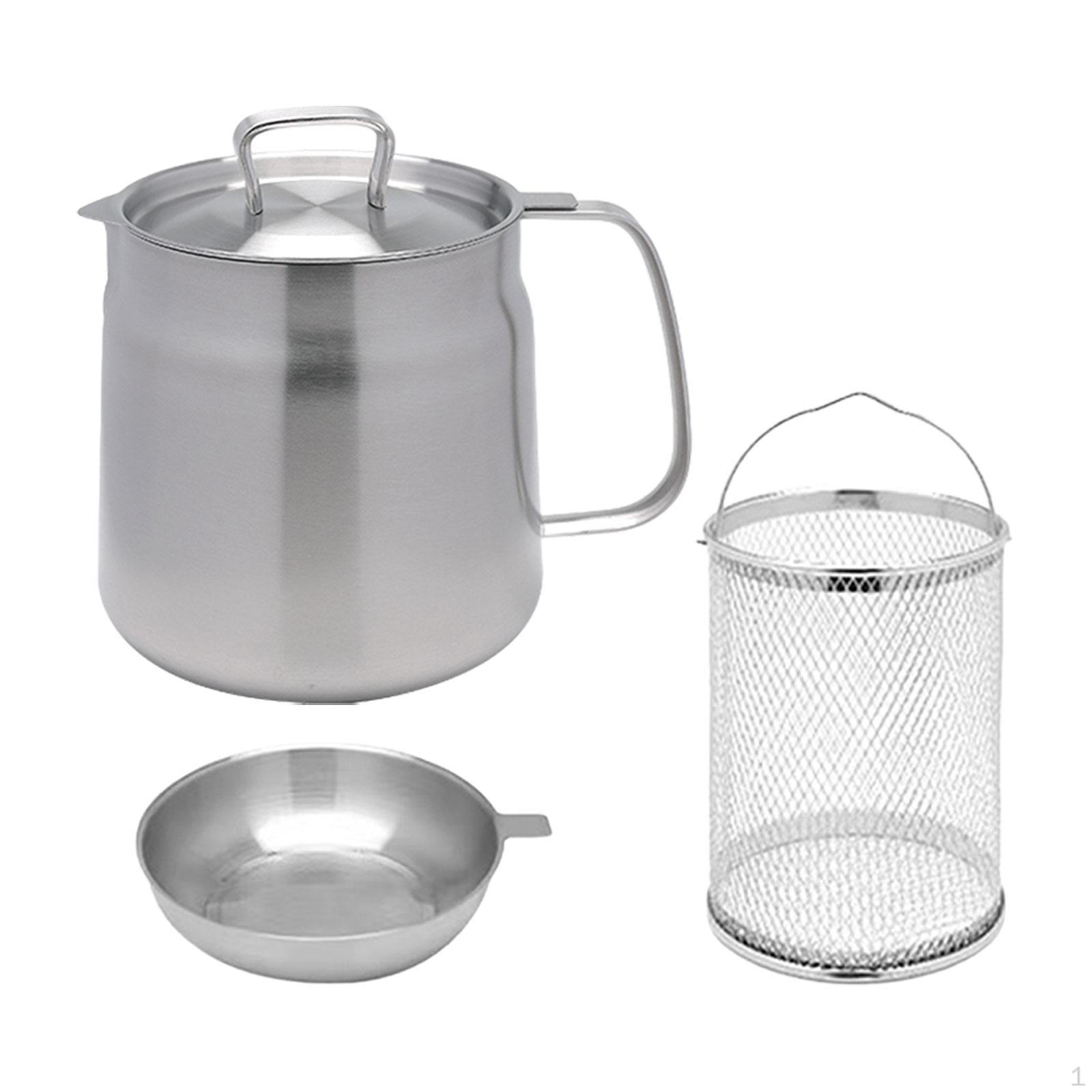 

Stainless Steel Deep Fryer Pot for Home And Restaurant Use 1.5L