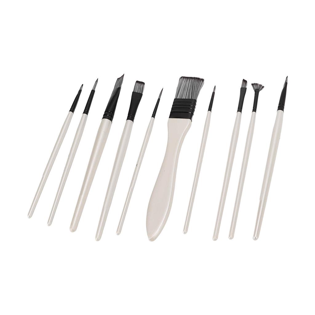 10 STÜCKE Pinselset Mehrere Größen Nylonwolle Solider Holzgriff Aquarellpinsel