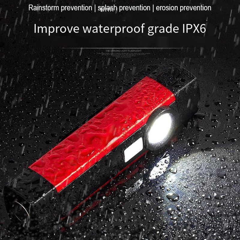 USB Rechargeable LED Flashlight with Magnet and Hook Life Waterproof With Red light Power Bank Repairing Work Emergency Lantern